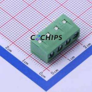 DB127V-5.0-4P-GN-S Screw Terminal Block Through hole Component (THT),P=5mm Connector 1x4P 5mm Green Through Hole - Product Image 2