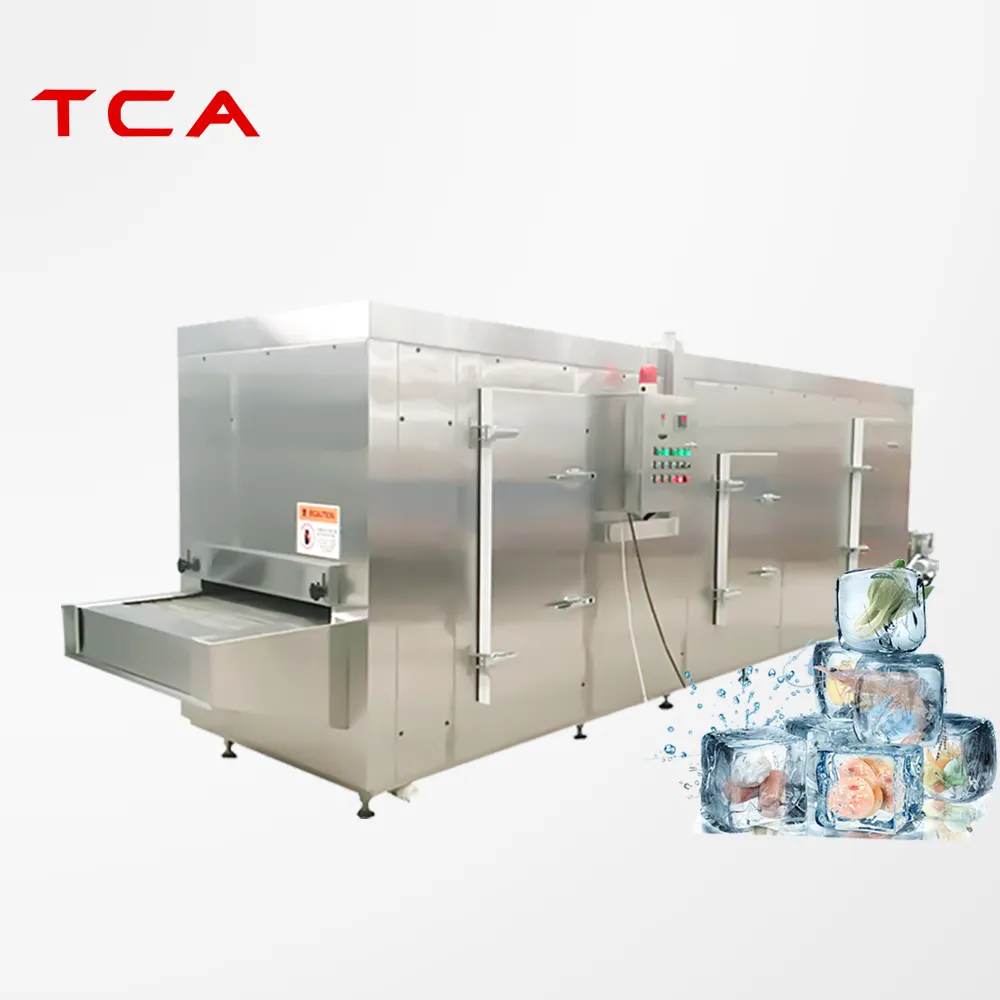 TCA 100-3000kgh, мгновенная заморозка для курицы, рыба, непрерывная морозильная камера, мясо креветки, говядины, промышленная морозильная камера