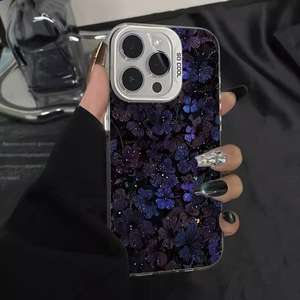 Di lusso <span class=keywords><strong>viola</strong></span> stampa di fiori placcato argento chiave TPU custodia per telefono cellulare per <span class=keywords><strong>Iphone</strong></span> X Xr Xs 11 12 <span class=keywords><strong>13</strong></span> 14 15 16 17 <span class=keywords><strong>Pro</strong></span> Max - Product Image 3