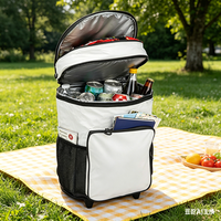 Sac isotherme à roulettes personnalisé avec logo, grande capacité, en polyester, pour pique-niques en plein air et plats à emporter