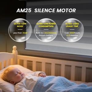 Stores enrouleurs zébrés motorisés, système de levage électrique à télécommande, design élégant sans fil, traitement des fenêtres moderne, filtration de la lumière - Product Image 3