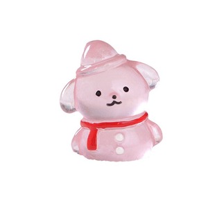 Boneka anjing kepala manusia salju, ornamen lanskap mikro Resin bercahaya kartun ramah lingkungan baru Natal - Product Image 2