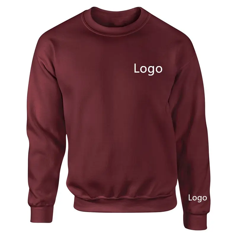 Wholesale Custom Premium Plain Sweater 100% Cotton Sweat Shirt Printed Graphic Embroidered Logo Pullover Men Crewneck Sweatshirt