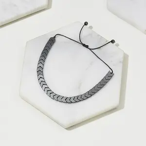 New Design Men Jewelry Bracelet Hematite Beads Handmade Woven Macrame Bracelet For Men JBS12332