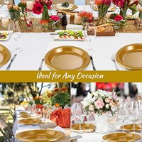 Assiettes jetables rondes en plastique PS personnalisées de 7'', 9'', 10,25'' pour desserts, gâteaux, fromages, salades