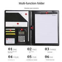 Portafolio de Piel Sintética A4 Personalizado, Multifuncional, para Oficina, Conferencias y Negocios