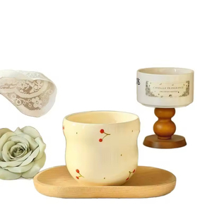 Tasse à café en céramique de style moyen-oriental peinte à la main, motif créatif 3D nordique simple, respectueuse de l'environnement - Product Image 4