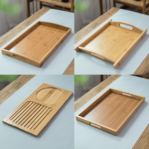 Plateau de service en bambou Ogishido, rectangulaire, style japonais, pour thé, fruits, pain, hôtel, maison, bureau, design simple, qualité supérieure - Product Image 1