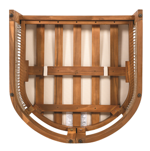 Chaise de jardin moderne en bois de rose, design courbé avec accents en corde tressée, coussins résistants à l'eau - Product Image 3