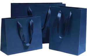 Sac cadeau en papier personnalisé avec logo de marque, promotion, sac cadeau de luxe pour vêtements, sac en papier noir pour bijoux avec poignée - Product Image 3