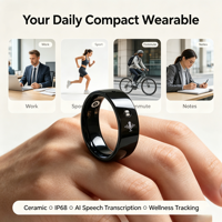 Bagues intelligentes en céramique durables avec télécommande étanche IP68, multicolores pour iPhone et Android