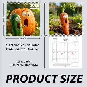 <span class=keywords><strong>Calendrier</strong></span> mural mensuel en gros personnalisé, spirale, Légumes 2026-2027, <span class=keywords><strong>calendrier</strong></span> suspendu pour la décoration de la maison et du bureau - Product Image 6