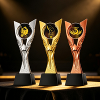 Trophée de compétition de billard personnalisé gravé directement en usine, or, argent, bronze, trois couleurs, en résine, souvenir de billard/snooker