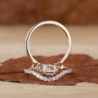 Diamant cultivé en laboratoire certifié IGI HPHT CVD, alliances de fiançailles et de mariage en or massif 14K 18K pour femmes et hommes, ensemble de couple de mariage