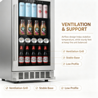 Mini Nevera para Bebidas de Uso Doméstico C-Household, Refrigerador Vertical para Exhibición de Cerveza de 85L