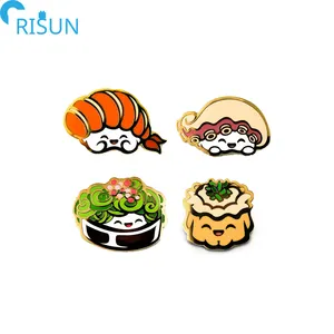 Venta al por mayor lindo esmalte duro Pin Dumpling insignia olla pegatina Dim Sum esmalte suave Pin personalizar logo Caterpillar huevo Dumpling broche