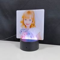 Lampe de table en acrylique à transfert thermique par sublimation, lampe de chevet à sublimation, veilleuse à motif DIY