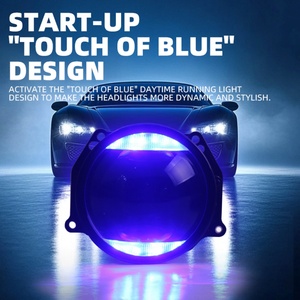 Sistema de Iluminación Automotriz de Repuesto, 12v 68w 6000k, Luz de Encendido Azul, Luz Diurna Blanca, Luz de Giro Amarilla, Faros Delanteros con Lente de Proyector LED de 3 Pulgadas - Product Image 2
