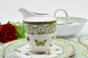 ชุดน้ำชาเซรามิกสไตล์คลาสสิกสุดหรู ชุดกาแฟพอร์ซเลนสีทอง พร้อมกาน้ำชา หม้อใส่น้ำตาล หม้อใส่นม - Product Image 5