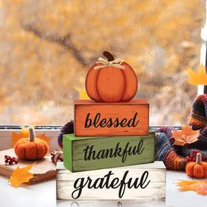 Set <span class=keywords><strong>Cross</strong></span> Border di 4 pezzi estivo vassoio stratificato in legno ornamenti fattoria decorazione della tavola libro di impilamento blocchi di segni - Product Image 1