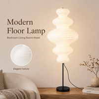 Lampu Lantai Kertas Nordik Buatan Tangan dari Kertas Beras Minimalis Cina dengan LED untuk Hotel, Kamar Tidur, Ruang Tamu
