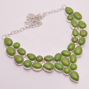 Sterling <b>Silver</b> Custom <b>Necklace</b>, Turquoise Gemstone Jewelry, Stock Jewelry - Product Image 2