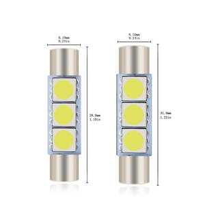 Festoon T6 <span class=keywords><strong>28mm</strong></span> 31mm <span class=keywords><strong>C5W</strong></span> 3SMD 5050 LED voiture Auto intérieur dôme vanité miroir pare-soleil lumières ampoule Auto lampe DC12V - Product Image 6