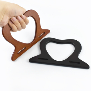 Meetee XP257 17.7*11cm Asas <span class=keywords><strong>de</strong></span> Madera Elegantes en Forma <span class=keywords><strong>de</strong></span> Corazón para Bolsos <span class=keywords><strong>de</strong></span> <span class=keywords><strong>Ganchillo</strong></span> DIY, Bolsos Tote, Accesorios para Bolsos - Product Image 4