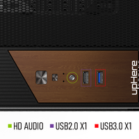 upHere Mesh Gaming PC Case 400mm GPU Desktop Computer Chassis Wood Element M-ATX Dual SSD HDD Wholesale PC Case UC03