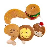 Porte-clés en peluche de coton doux et mignon sur le thème des aliments, plusieurs designs alimentaires, accessoire léger pour sac, petit cadeau délicat en peluche