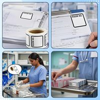 Etiquetas Médicas Resistentes al Agua y a los Arañazos, Ecológicas, Térmicas Directas APZ, 1.5" X 1.375", Autoadhesivas, Etiquetas de Código de Barras para Laboratorio