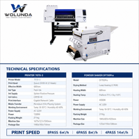 Printer DTF Wolunda Baru 2 Head 24 Inch Hemat Biaya Harga Terjangkau dengan Shaker