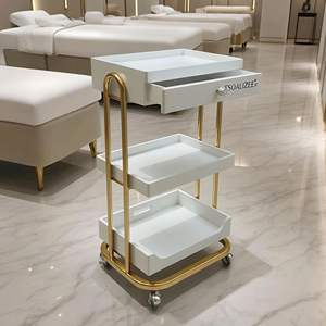 2026 S Modern Design Three-Layer Solid Wood Salon Trolley Multi-Functional Mobile Barber Shop <b>Tool</b> Furniture <b>for</b> Beauty Salons - Product Image 1