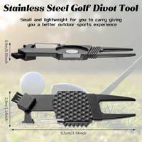 Marqueur de balle de golf personnalisé en usine outil de réparation de divot de golf 5 en 1 outil de divot en métal et marqueur magnétique