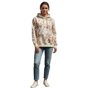 Sweat à capuche respirant pour homme en molleton 100 % polyester, motif floral, style streetwear, collection Printemps Essentiels, haute qualité - Product Image 1
