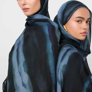 شال نسائي صيفي بتصميم عرقي من المودال والرايون، سلسلة طباعة ألوان مائية، وشاح طويل 180*70 - Product Image 3