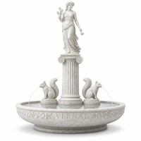 Fontaine en marbre Lishi, statue de la déesse Vernal, branche fleurie, OEM ODM, élément aquatique, devis personnalisé, conception 3D pour hôtel et villa