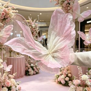 Flores de Seda de Mariposa Simuladas, Cinta Luminosa de Organza para Lámparas, Decoración de Escaparates de Centros Comerciales, Decoración de Bodas - Product Image 2