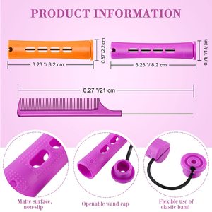 Bigoudis et rouleaux à permanente DIY pour salon de coiffure, 100 pièces/ensemble, 5 tailles, en plastique - Product Image 4