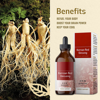 Extrait liquide de ginseng rouge coréen OEM, gouttes liquides de ginseng rouge coréen, fournissent de l'énergie, complément alimentaire en gouttes de ginseng Panax
