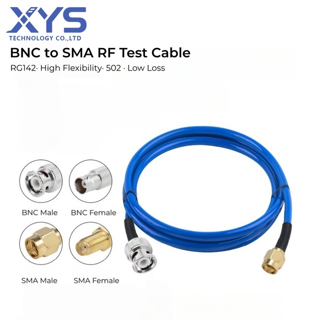 Custom Cable BNC Male to SMA-Type Female RF Test Cable RG142 PUR High Flexibility Coaxial Cable High Frequency