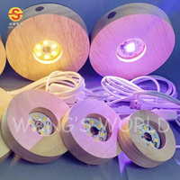 Haute qualité Design moderne RGB 3D veilleuse Base en bois LED USB Source d'alimentation télécommande interrupteur prix de gros acrylique