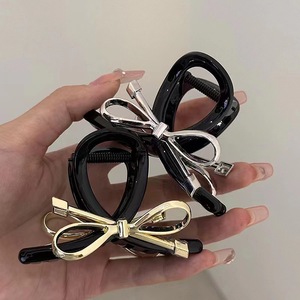 Pince à cheveux élégante en métal avec nœud pour femme, grande pince à chignon pour l'arrière de la tête - Product Image 3