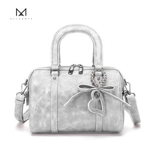 2024 波士顿包大容量复古白色 PU 皮革女式斜挎包单肩包和斜挎包复古风格 <span class=keywords><strong>V</strong></span> - Product Image 3