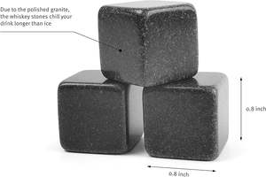หินแกรนิตวิสกี้ให้ความเย็น (หินเย็น) กล่องไม้ตัวเลือกที่ดีที่สุดสำหรับบูร์บองวิสกี้วิสกี้คนรักหินชุดของขวัญ - Product Image 2