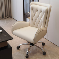 Chaise de bureau/ordinateur pivotante réglable en hauteur style exécutif avec support arrière pour chaise et table d'ordinateur d'étude à domicile