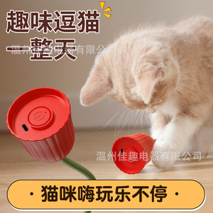 Jouet pour chat transfrontalier avec queue intelligente, fleur, queue magique, balle d'auto-entretenissement pour chat, rotation automatique et jouet roulant pour chat. - Product Image 4