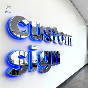 電子看板 3D バックライト LED 文字 照明付き看板 カスタム LED ライト ロゴ 広告用屋外看板 - Product Image 2