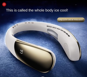 Top Selling Mini Portable <b>USB</b> Rechargeable Bladeless Neck <b>Fan</b> Personal Refrigeration Hanging <b>Fan</b> for Car Use - Product Image 2