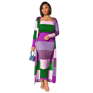Vente en gros 2022, ensemble <span class=keywords><strong>2</strong></span> pièces de haute qualité pour femmes, manteau long + robe crayon pour femme - Product Image 3